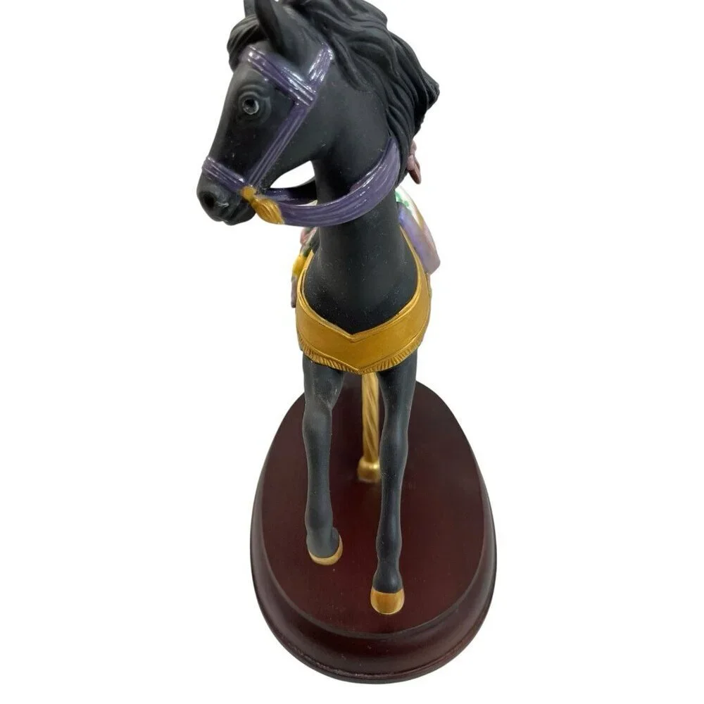 NEW LENOX Porcelain Carousel Horse 24K Gold Black Beauty Midnight Charger 1993
